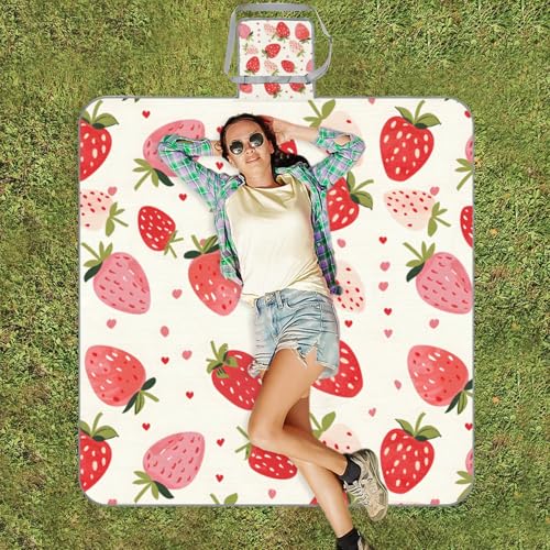 YLYNIU Picnic Blankets Waterproof Rug, 59 * 57inch Outdoor Camping Blanket Portable with Carry Strap, Packable Beach Blank...