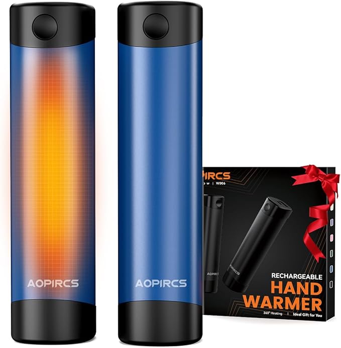 Rechargeable Hand Warmers - 2 Pack Electric Pocket Warmer, 360° Heating, 2X 5000mAh 18Hrs Long Last, 3 Settings - Camping Essentials, Hunting Gear, Christmas Stocking Stuffers, Gifts for Men, Women