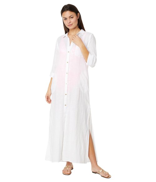 Lilly Pulitzer Women's Natalie Maxi Coverup, Resort White XS