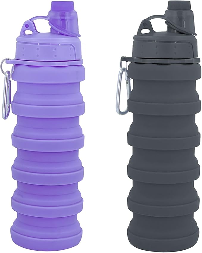 YCTMALL Collapsible Water Bottles Travel water bottle Sports Portable Sport Water Bottle Reusable Water Bottles comes with...