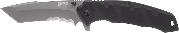 Smith & Wesson M&P Special Ops 9.3in Stainless Steel Assisted Opening Knife with 4in Tanto Blade and G10 Handle for Outdoo...