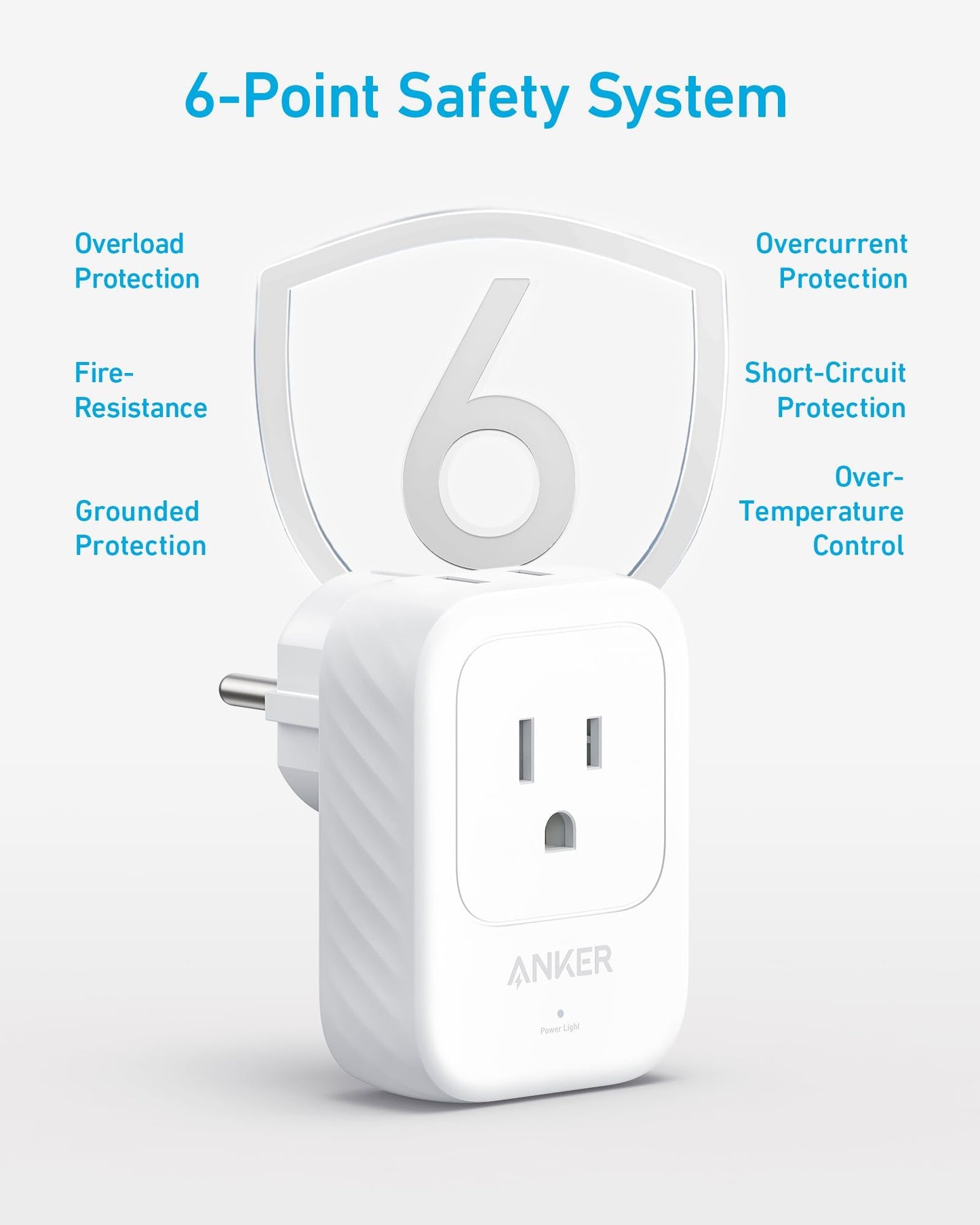 Anker European Travel Plug Adapter, 15W USB-C & 2 AC Outlets, Fits Type E/F Sockets, Compact for iPhone, iPad & More (Not Compatible with Type L/G Sockets)