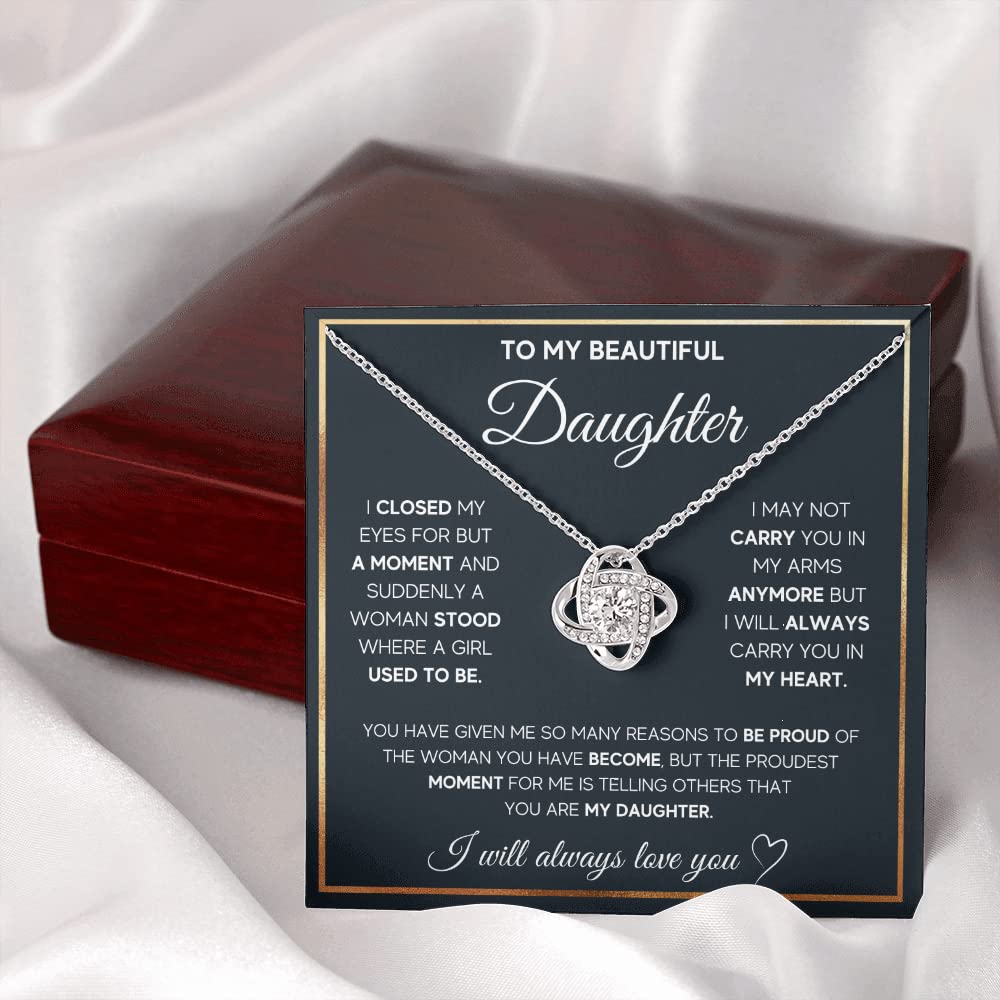 FG Family Gift Mall Birthday Gifts For Daughter Necklace, Father Daughter Gifts From Mom, Gifts For Daughter From Dad, Daughter Necklaces From Mom, Daughter Jewelry From Dad, To My Badass Daughter