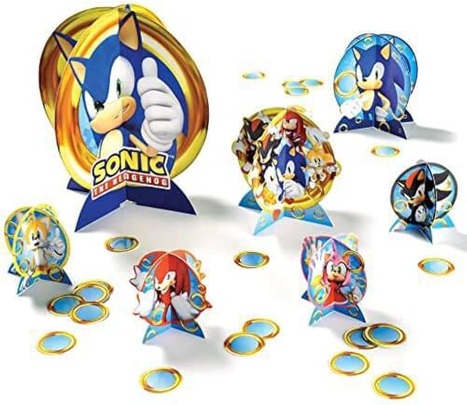 Sonic The Hedgehog Party Table Centerpiece Kit (27 Pc Set) - Vibrant, Action-Packed Decorations for Birthdays & Special Oc...