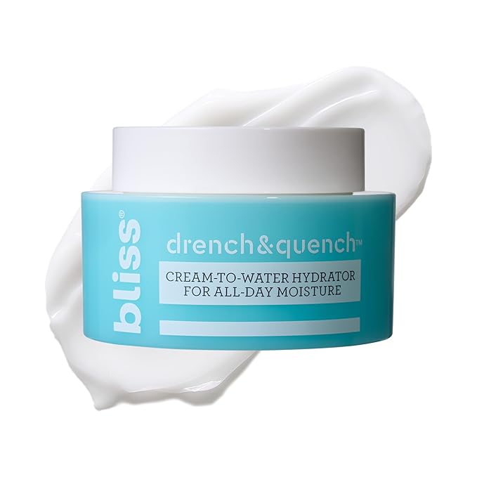 Bliss Drench & Quench Hyaluronic Acid Cream to Water Moisturizer | Lightweight Face Cream with 4 Types of Hyaluronic Acid ...