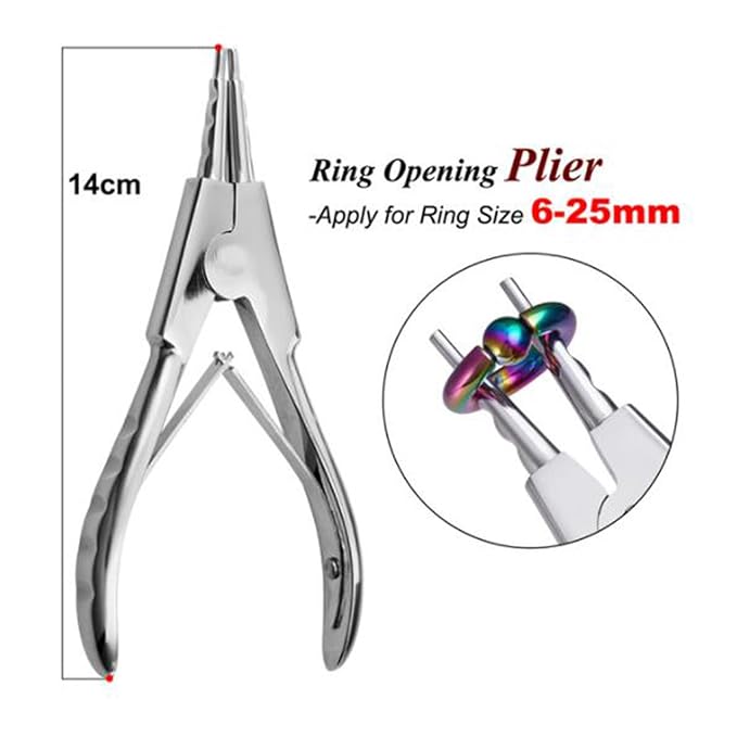 DJCIW Heavy-Duty Ring Opening Pliers for Large Gauge Hoops,Versatile Tool for Jewelry Piercing, Captive Bead, Segment, Clicker, Stubborn Nose Hoop Rings