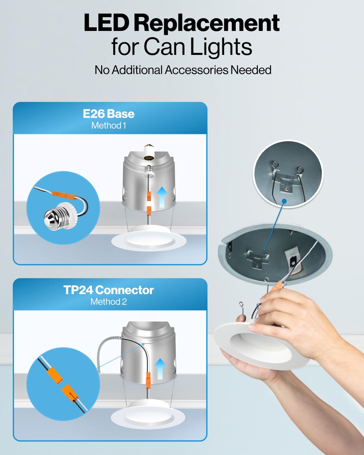 Sunco 4 Pack LED Recessed Lighting 6 Inch, Retrofit Can Lights, 965LM, 13W (75W Equivalent), Selectable CCT 2700K/3000K/3500K/4000K/5000K, Dimmable, Baffle Trim, Damp Rated UL