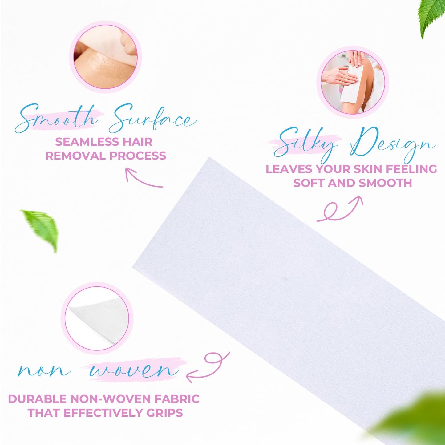 Tifara Beauty Non Woven Large 3x9 Body and Facial Wax Strips (250)