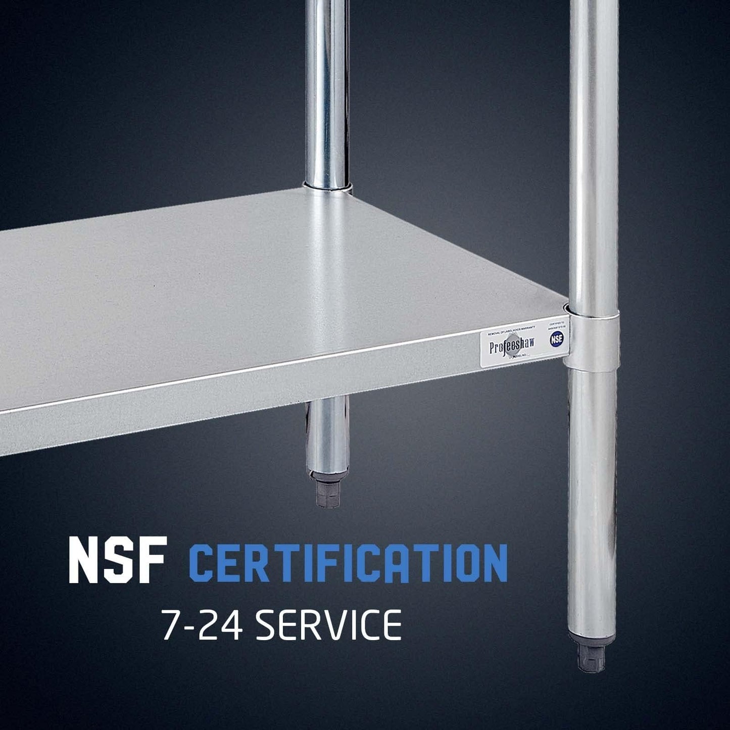 Profeeshaw Stainless Steel Prep Table NSF Commercial Work Table with Undershelf for Kitchen Restaurant 30×30 Inch
