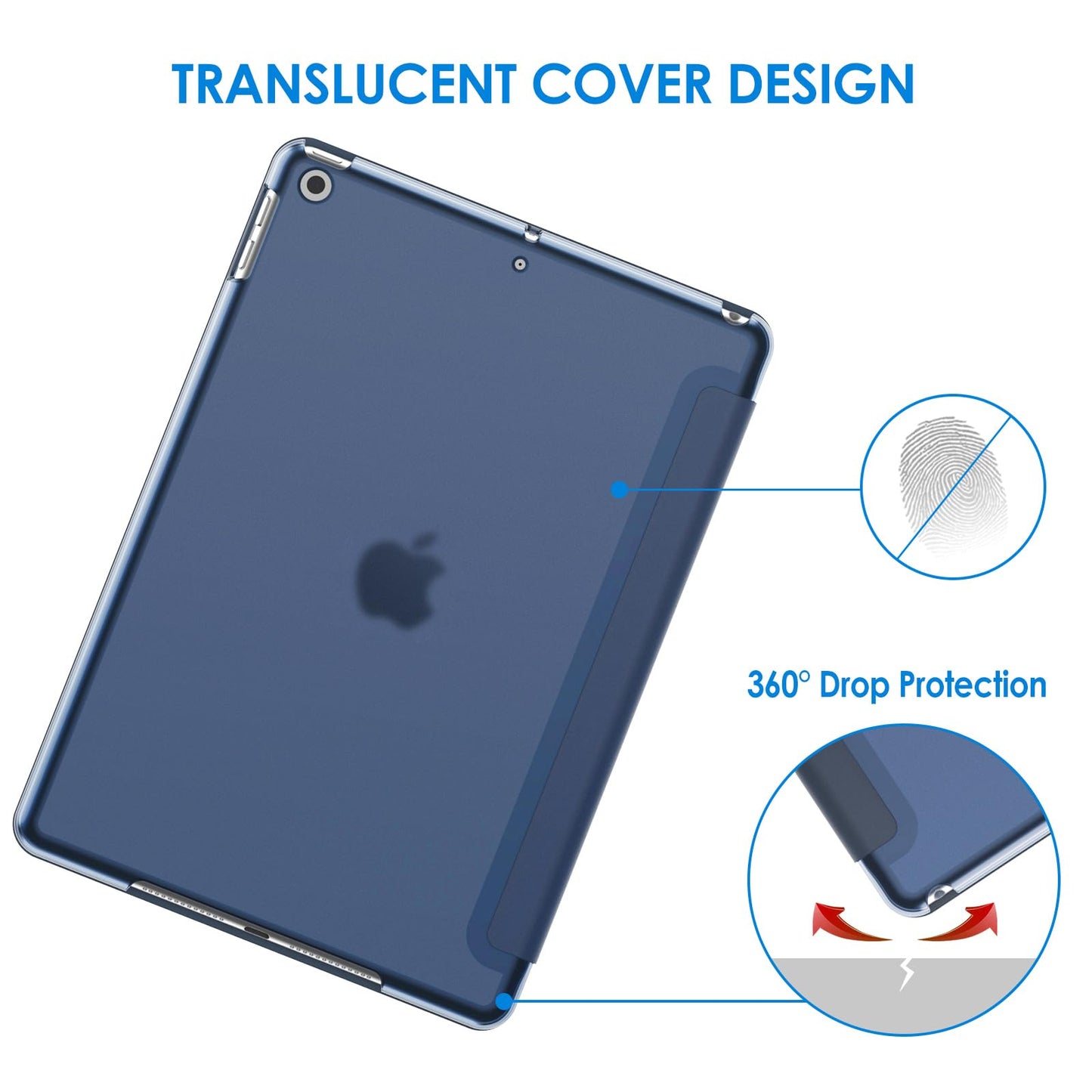 Jetech Case For Ipad 10.2-Inch (2021/2020/2019 Model, 9/8/7 Generation), Auto Wake/Sleep Cover (Deep Navy)