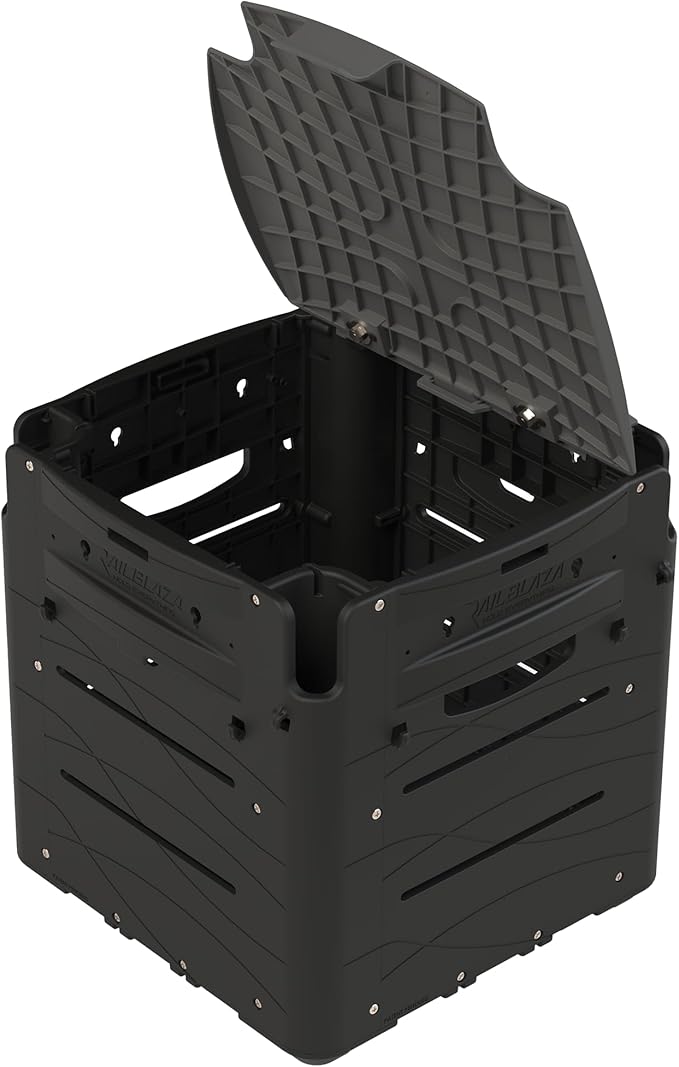 RAILBLAZA Gear Hub Kayak Fishing Crate - with 4 Internal Rod Holders, Storage for 8 TackleBoxes, Premium Kayak Crate with ...