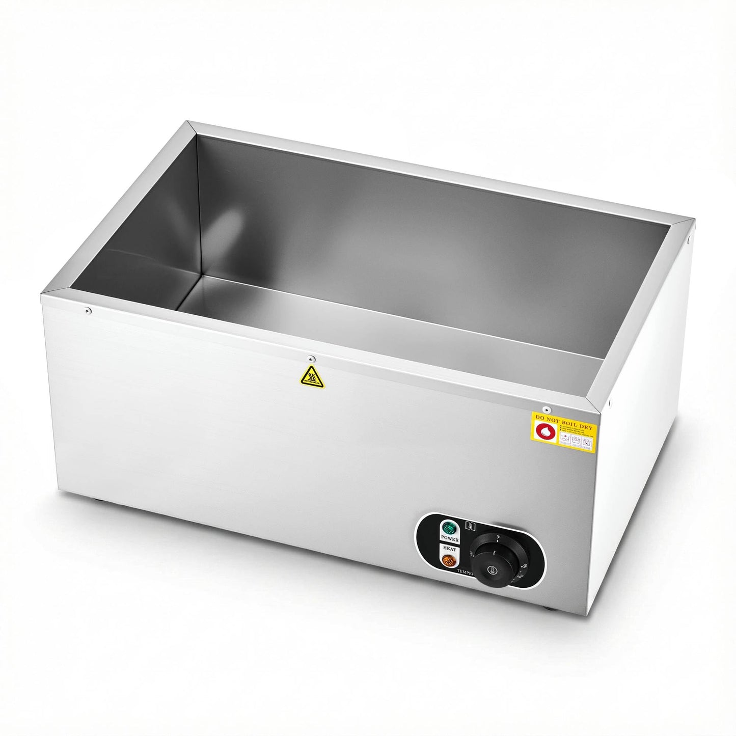 WILPREP Commercial Food Warmer, 1500W Countertop Electric Warmer with 86-185°F Adjustable Temp Control & Over-Temperature Protection, Stainless Steel Buffet Bain Marie for Catering Restaurants