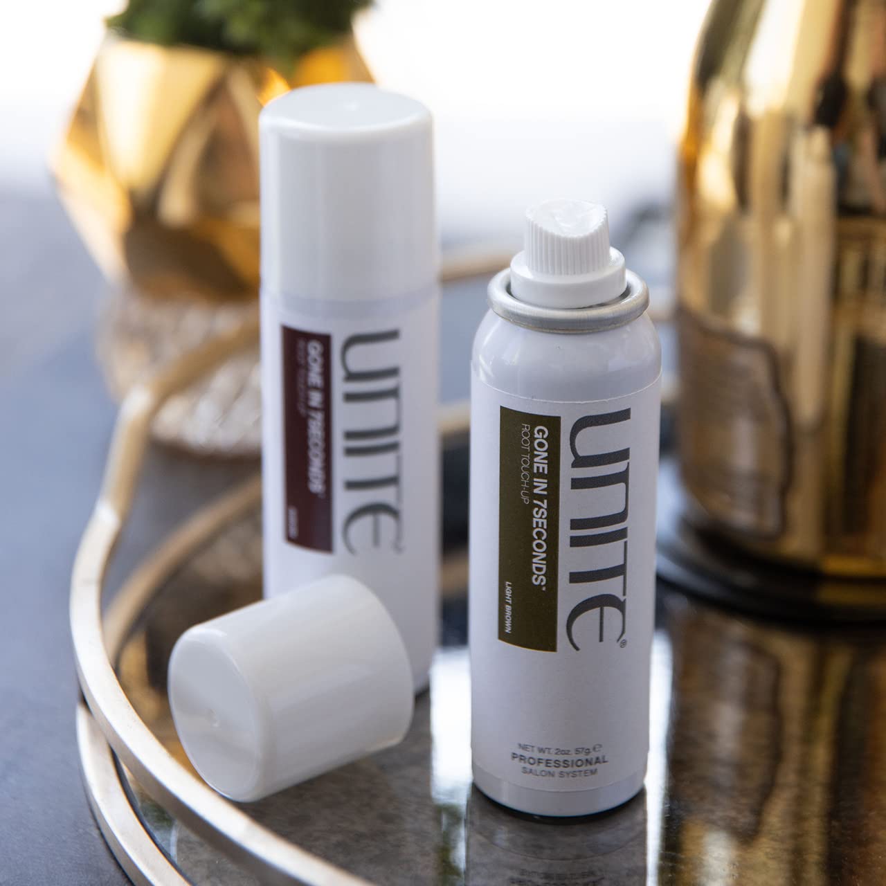 UNITE Hair - Gone in 7SECONDS Root Auburn - Temporary Root Concealer That Blends and Covers Grays - Ideal for All Hair Types, Au