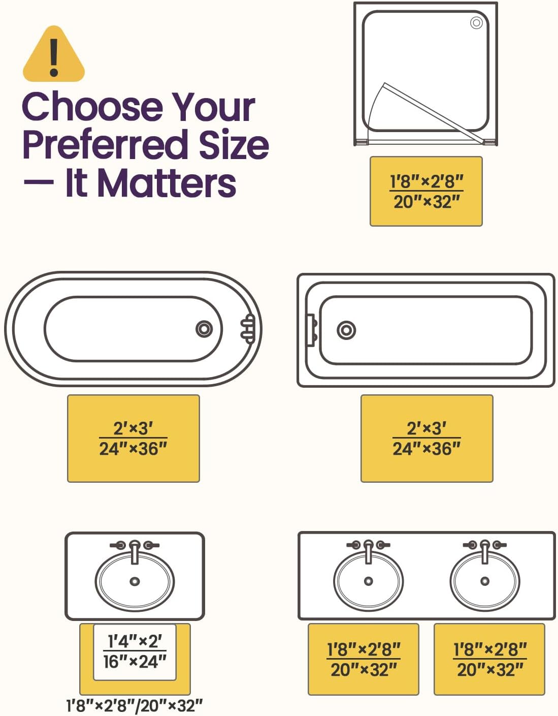 DEXI Bath Mats for Bathroom 16x24, Non Slip Washable Bathroom Rug, Thick Soft Chenille Absorbent Bathmat for Shower Floor, Fluffy Shaggy Carpet for Tub, White