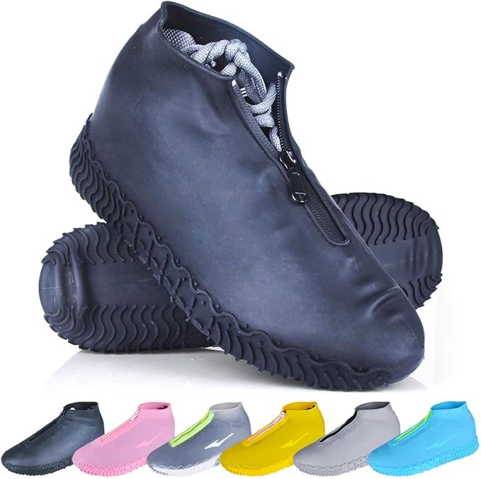 ydfagak Shoe Covers Waterproof Reusable Foldable Not-Slip Rain Shoe Covers with Zipper,Shoe Protectors Overshoes Rain Galo...