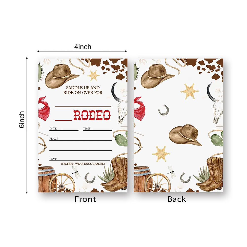 LoaHak Wild West Cowboy Birthday Decorations, Cowboy Party Celebration, Cowboy Invitations For Birthday. (087)