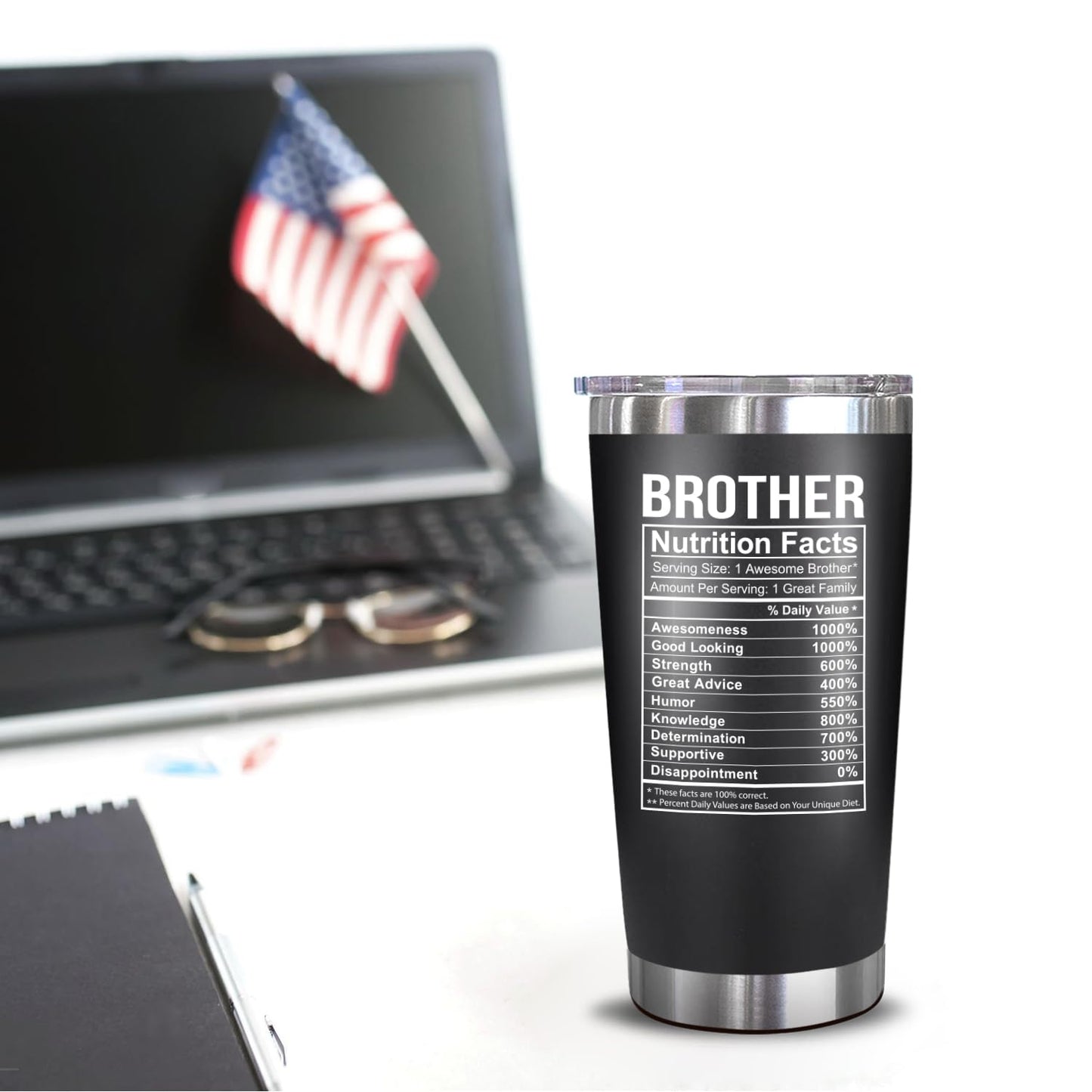NewEleven Gifts For Brother - Brother Birthday Gifts For Big, Little Brothers, Siblings, Bro In Law - Funny Brothers Gift From Sister, Bro - 20 Oz Tumbler