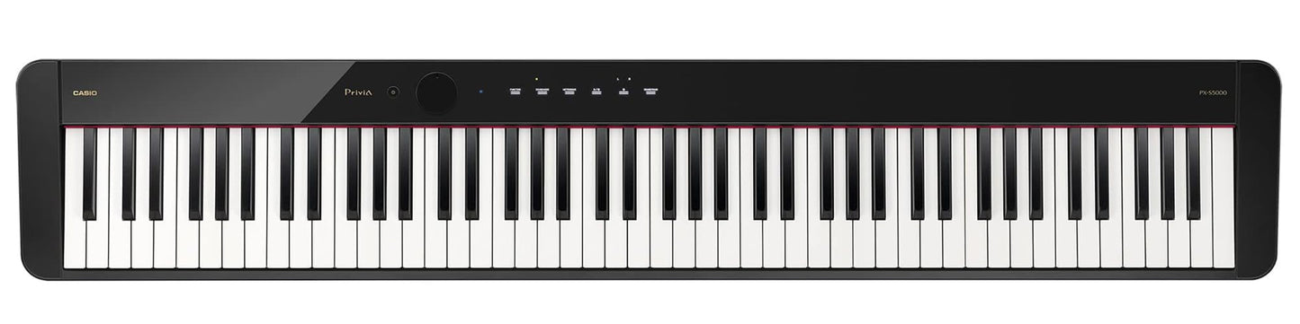 Casio Privia Px-S5000 Digital Piano - Black Bundle With Adjustable Stand, Bench, Headphones, Piano Book, Online Piano Lessons, I