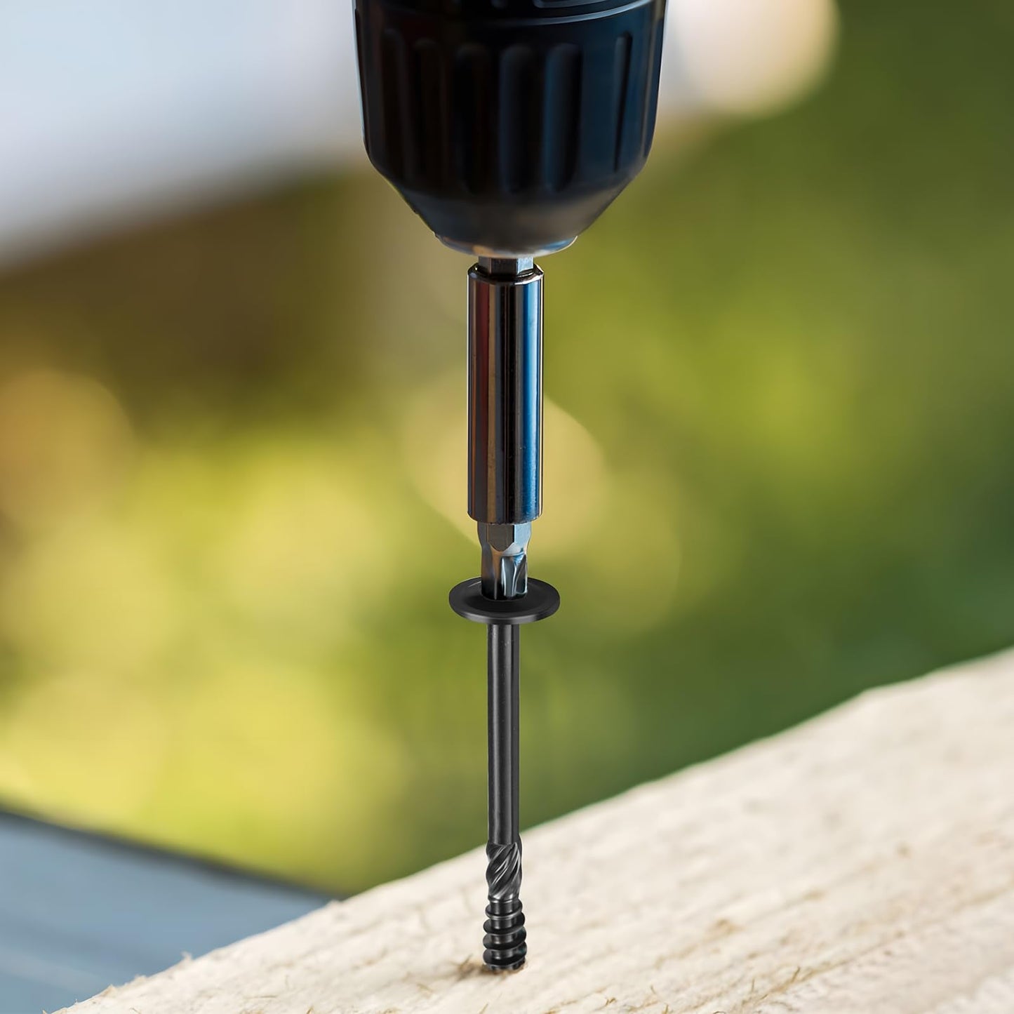 BNUOK Lag Screws #14 x 6 Inch, (1lb, 20pcs) Heavy Duty Construction Structural Exterior Wood Timber Screws, Torx Drive Washer Head Rust Resistant Black Epoxy Coated, with T30 Star Bit