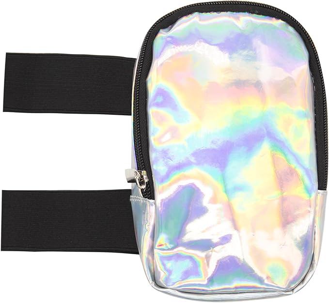 Long Keeper Holographic Thigh Bag for Women Adjustable Carnival Leg Bag Colorful Fashion Rave Phone Holder for Party Trave...