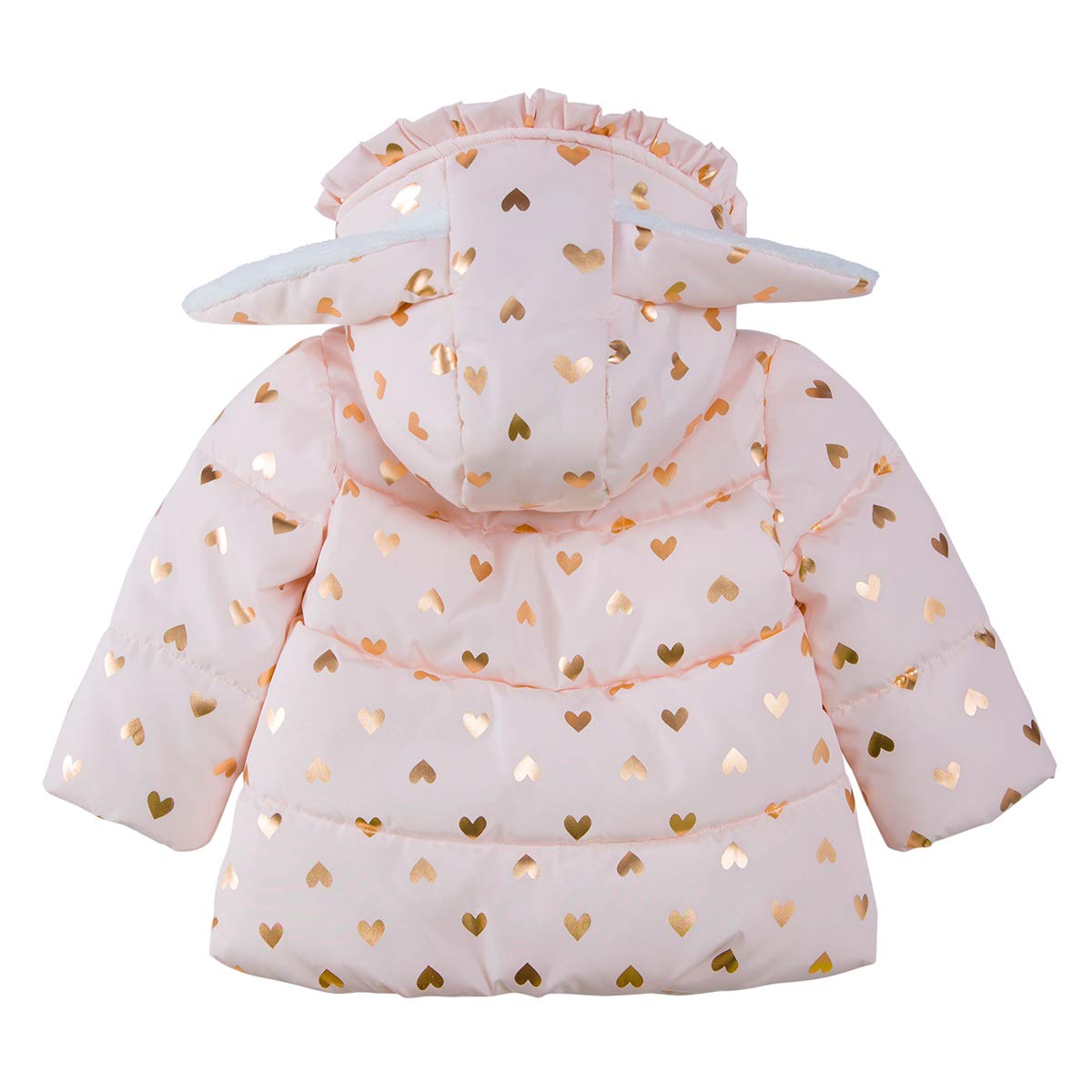 Rokka&Rolla Baby Girls' Water-Resistant Soft Mini Fur Lined Puffer Jacket Winter Coat for Newborn Infant Toddler