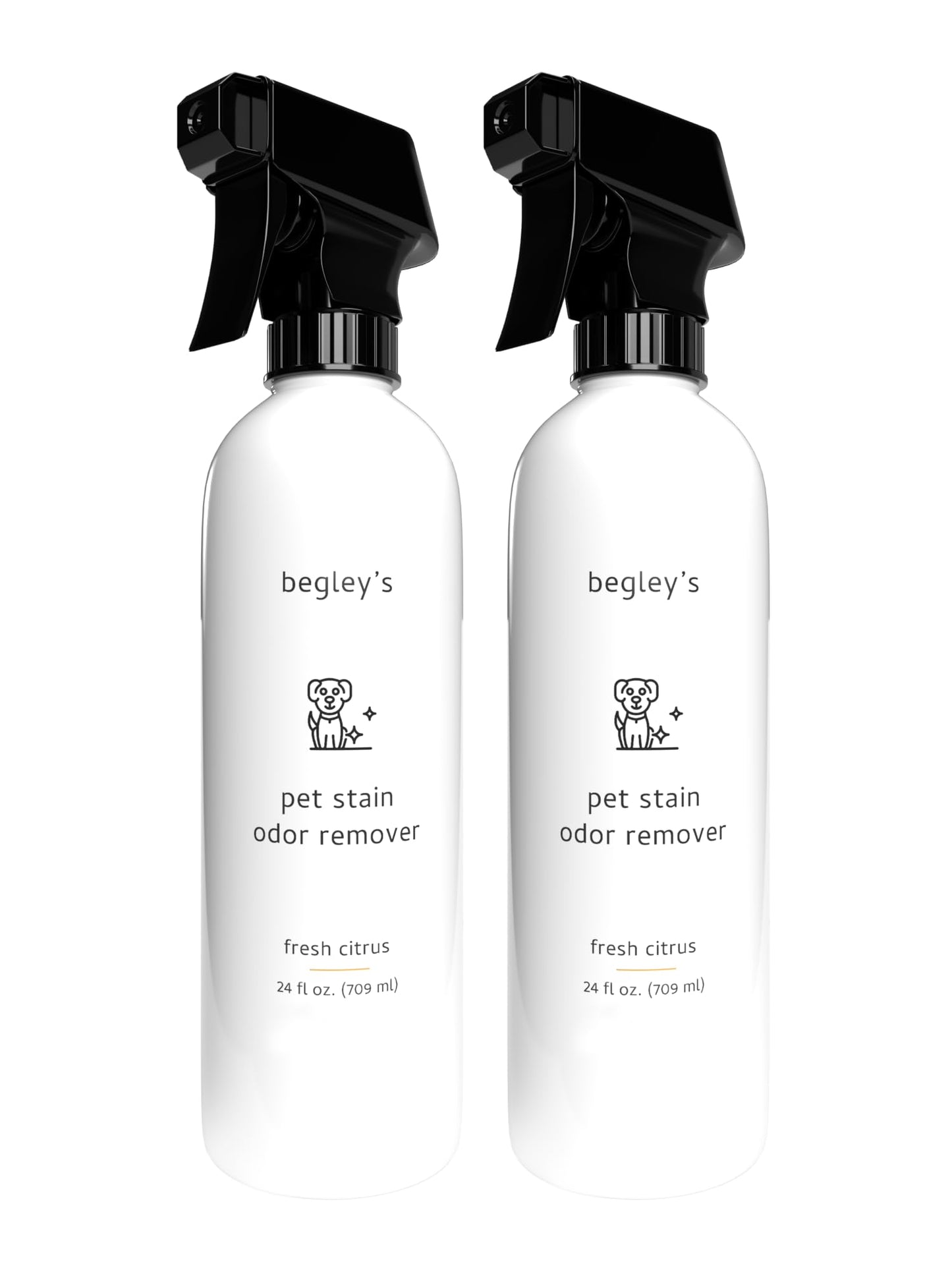 Begley's Pet Stain and Odor Remover - Pet Odor Eliminator for Home - Pet Urine Enzyme Cleaner - Pet Carpet Cleaner for Pets - Enzymatic Cleaner for Dog Urine, Cat Pee, Feces - 24 Ounce, 2 Pack