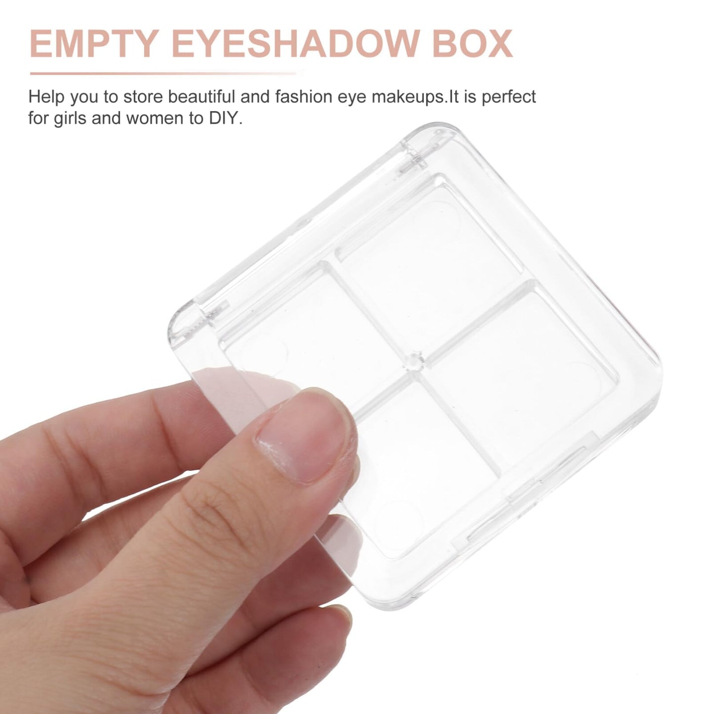 Beaupretty 2PCS Empty Makeup 4 Grids DIY Blush Lipstick Eyeshadow Powder Dishes Boxes Tray Holder for Women Girls Makeup Mixing