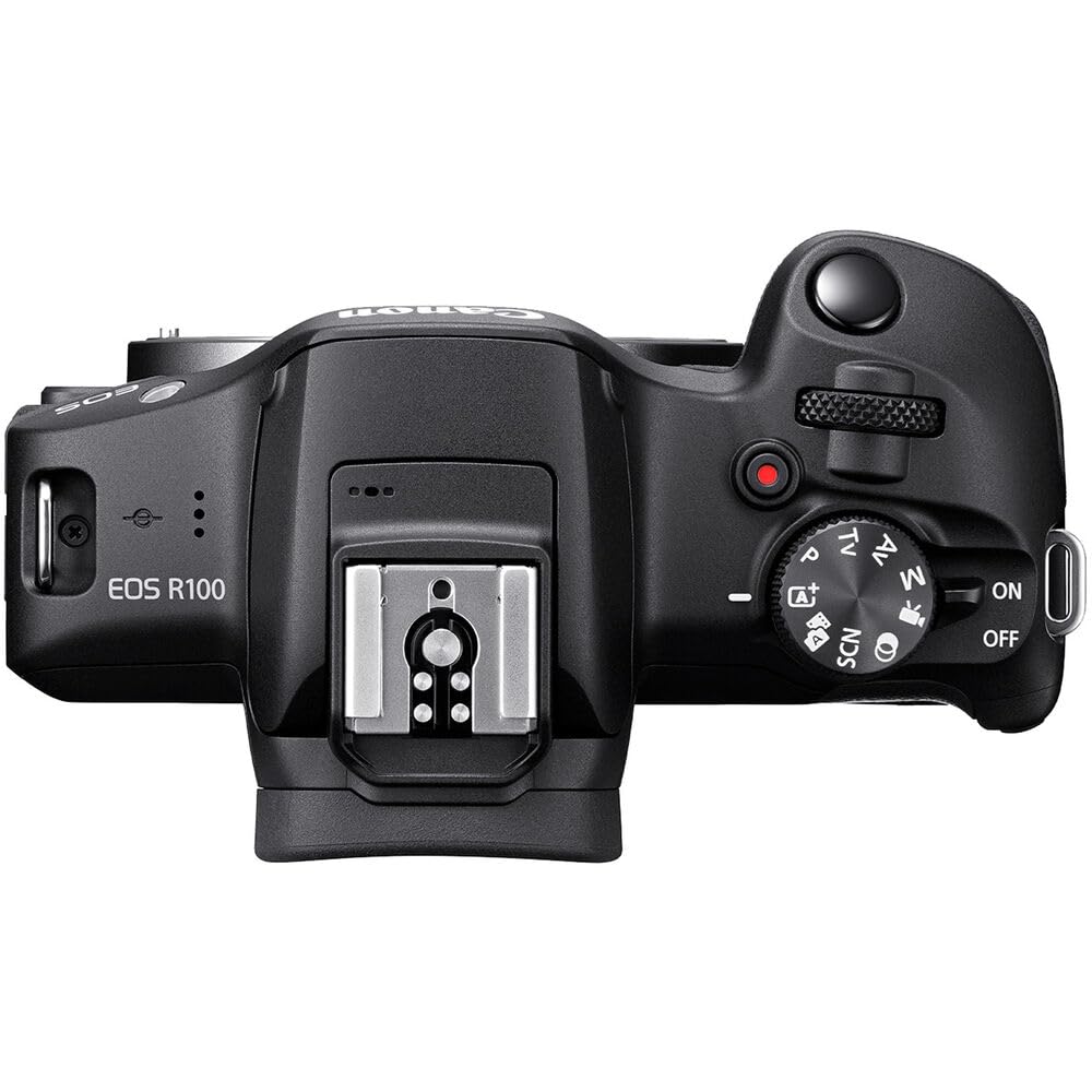 Canon Eos R100 Mirrorless Camera With Rf-S 18-45Mm F/4.5-6.3 Is Stm Lens | 24.1Mp Aps-C Cmos Sensor, Dual Pixel Af, Full Hd Vide