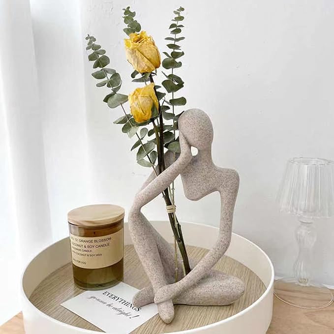Thinker Statues And Sculptures, Sandstone Resin Thinker Statue Ornaments, Abstract Style Sculptures, Housewarming Gifts, H...