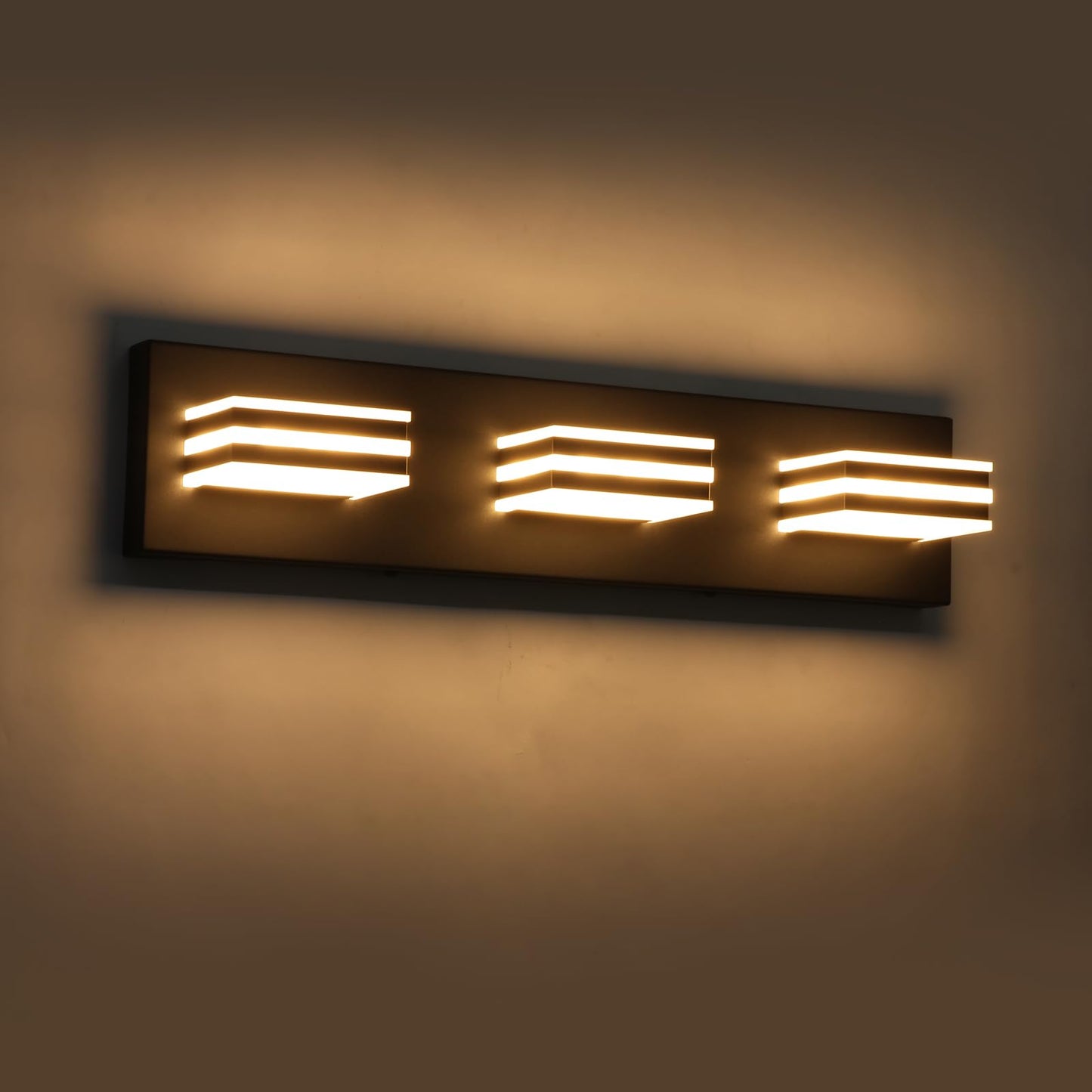 yumcrelect Black Vanity Lights for Bathroom Light Fixtures (3-Light, 20-Inch) Adjust 3 Colors Modern Bath Lighing Fixture Over Mirror LED Vanity Lighting
