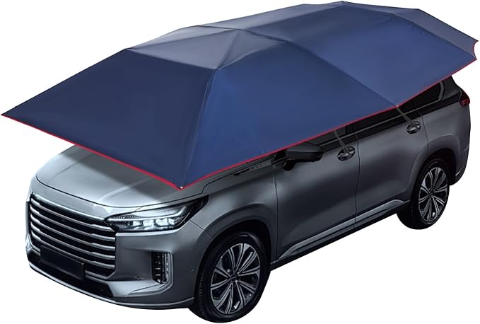 Car Cover Tent 13.78 x 7.2 ft Semi-Automatic Car Shade Canopy Removable Cars Awning Waterproof Sun-Proof Car Umbrella for ...