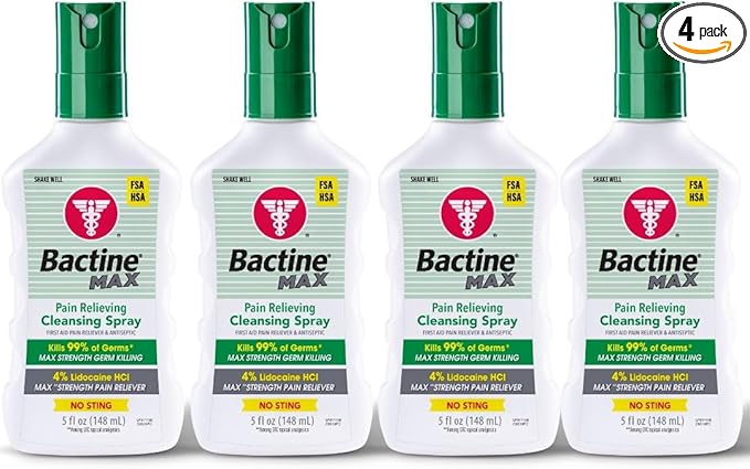 Bactine MAX First Aid Spray - Pain Relief Cleansing Spray with 4% Lidocaine - Numbing Lidocaine Kills 99% of Germs - Pain...