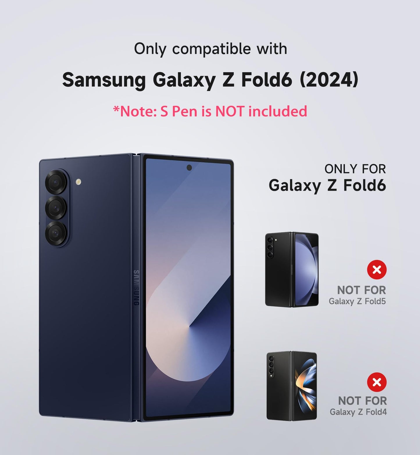 Suritch For Samsung Galaxy Z Fold 6 Case With Kickstand And S Pen Holder [S Pen Not Included], Phone Case For Z Fold 6 2024 -Dar