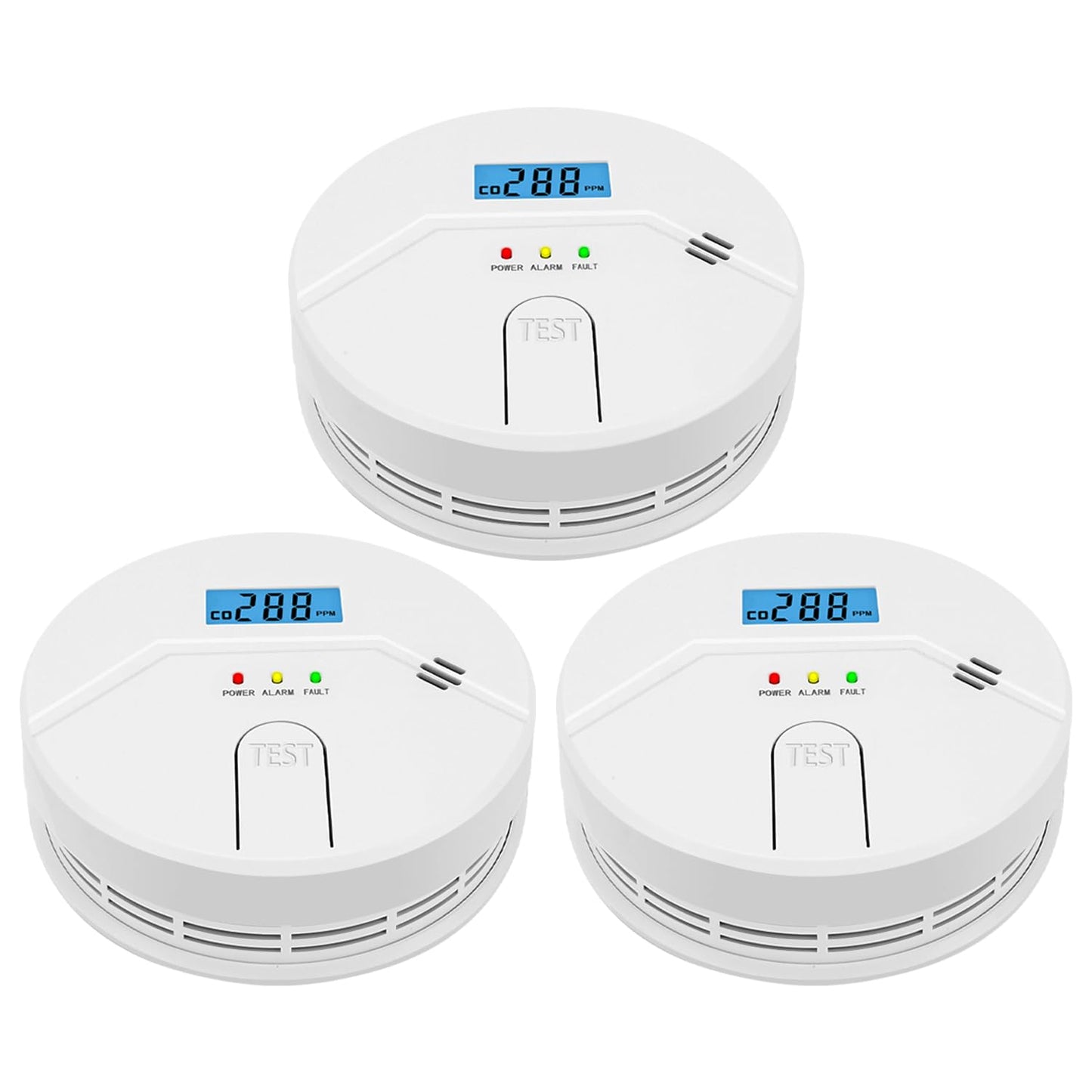 3 Packs, Smoke and CO Alarm,Smoke and Carbon Monoxide Detector,2 in 1,Smoke Detector Carbon Monoxide Detector Combo,85 db Alarm