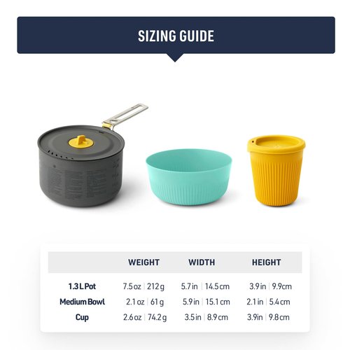 Sea to Summit Frontier Ultralight One Pot Cook Set, 1-Person (Pot, Bowl, Cup)