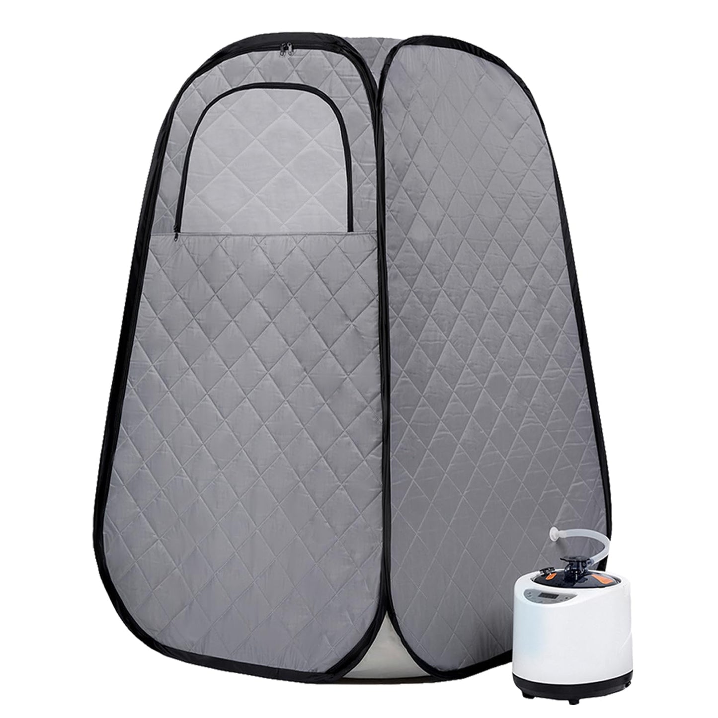 Wizzisauna Foldable Portable Steam Sauna, Personal Sauna Tent for Home SPA with 1000w 2.2L Steamer, Folding Chair, Remote Control, Gray