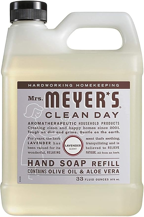 Mrs. MEYER'S CLEAN DAY Liquid Hand Soap Refill Scent Variety Pack (Lemon Verbena + Lavender + Basil)
