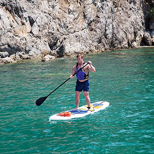 Bestway Hydro-Force White Cap 10' Inflatable Stand Up Paddle Board Kayak Water Set with Aluminum Oar, Hand Pump, and Trave...