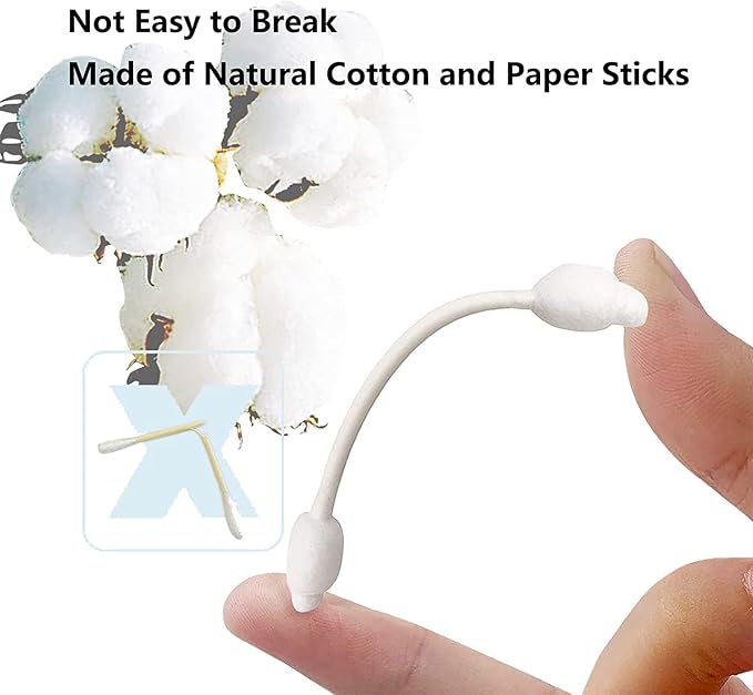 3 Packs Safety Cotton Swabs with Large Tip, Baby Cotton Buds 240pcs