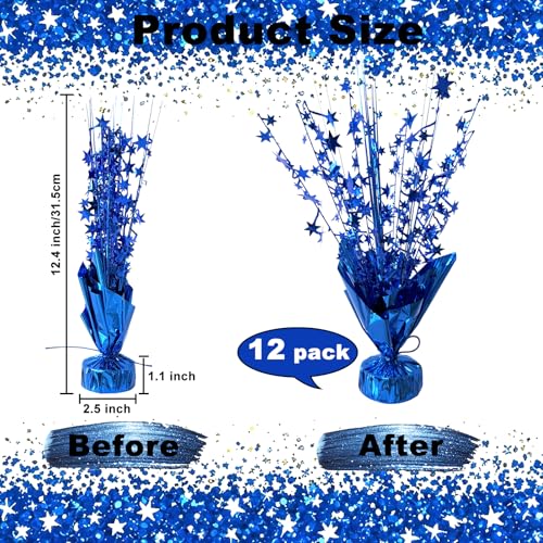 YinNorth 12 Pcs Metallic Foil Spray Centerpiece Party Star Table Decoration Brust Glitter Table Topper Decor for Birthday ...