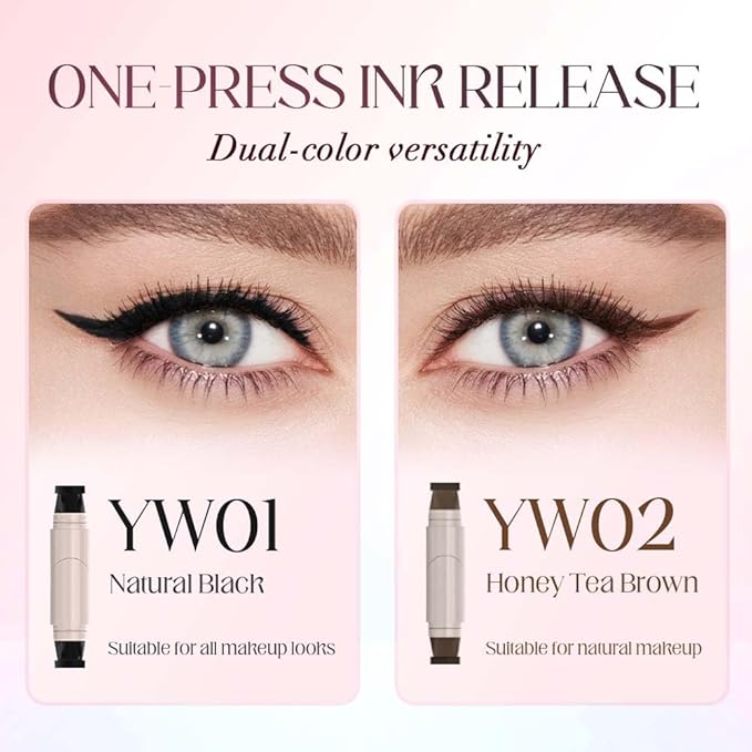 Gel Eyeliner Pencil Set, 2025 New Waterproof Eyeliners, Innovative Design Eyeliner Stamp for Daily Makeup, Quick Shaping Eyeliners Tool for Beginners (Black)