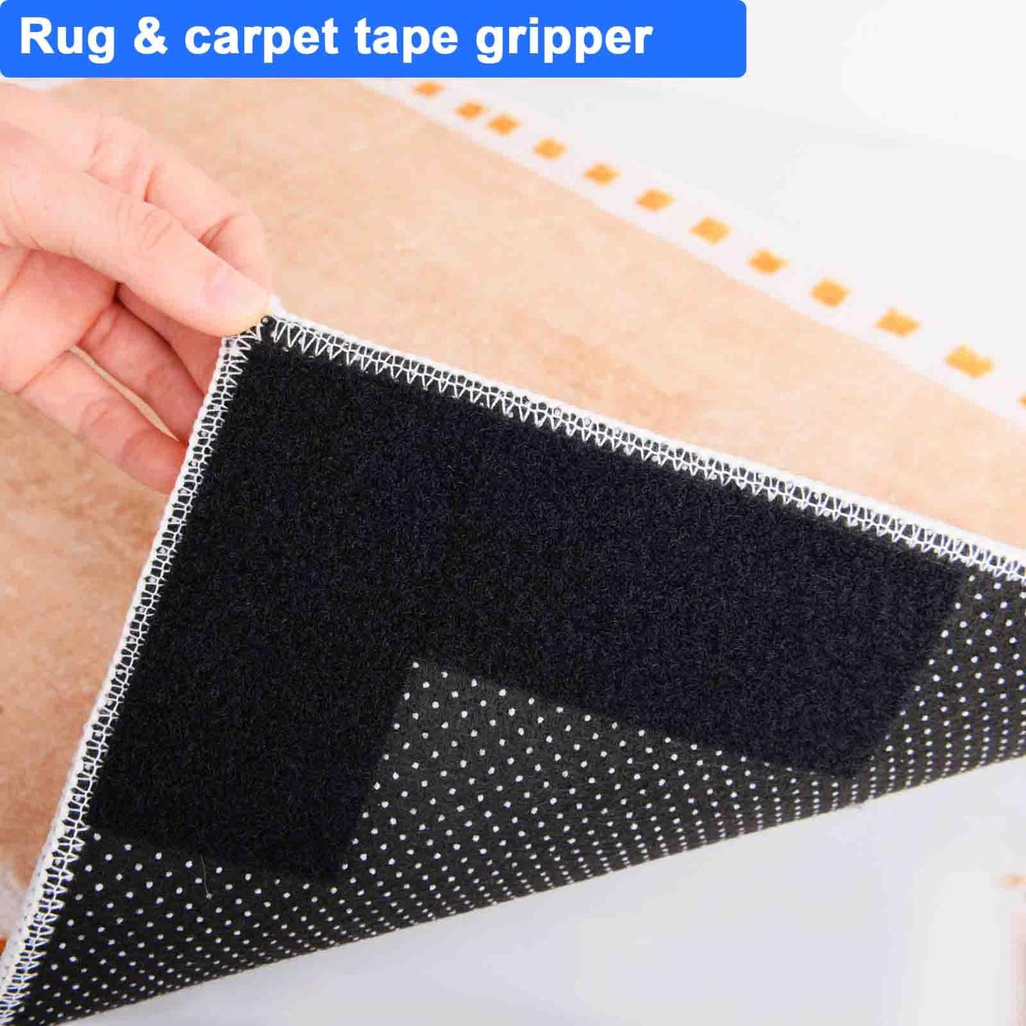 Hook and Loop Tape 2in x 4in 30 Pairs, Slef Adhesive Interlocking Strip, Mounting Tape Heavy Duty Adhesion, Picture Hanging Strips Fastener, Double Sided Carpet & Rug Fixation