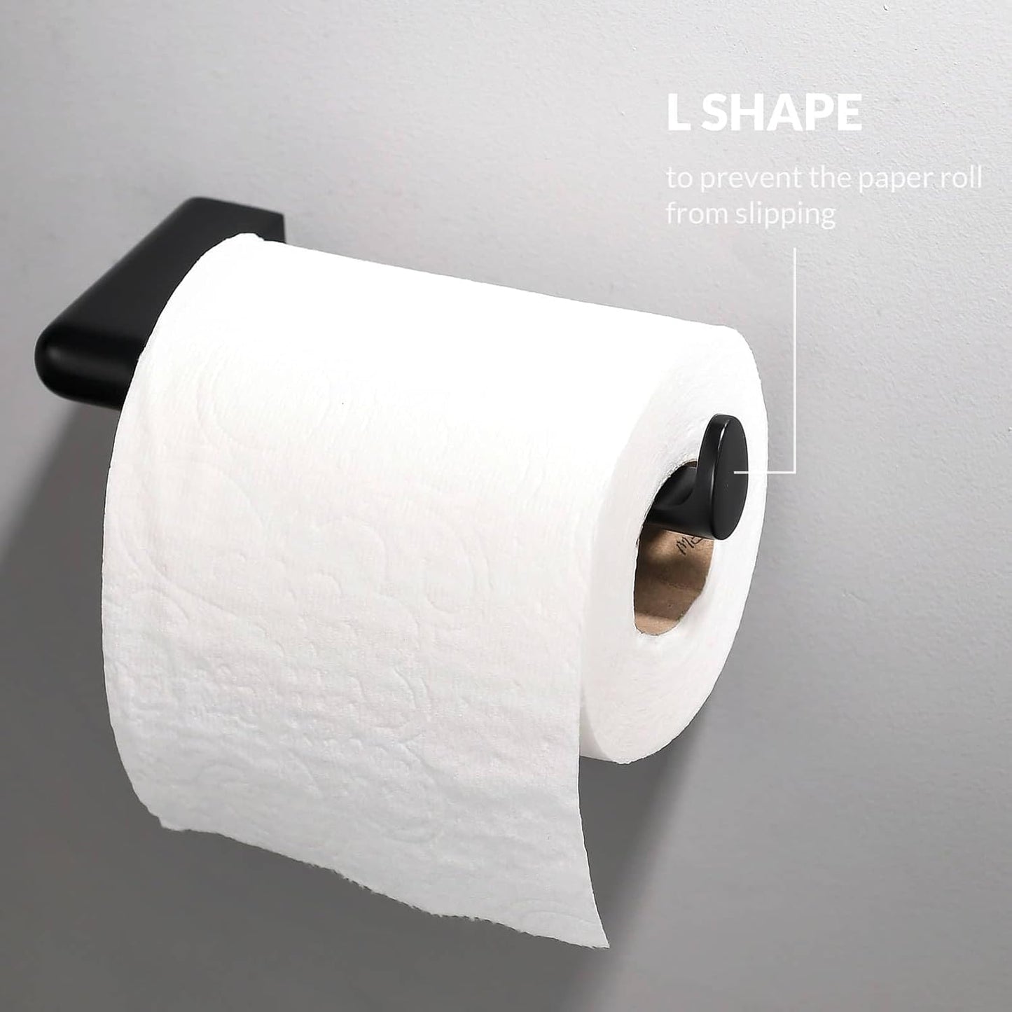 simpletome Toilet Paper Holder Wall Mount Never Rust Zinc Alloy Drilling Installation Modern Minimalist Design (Matte Black)