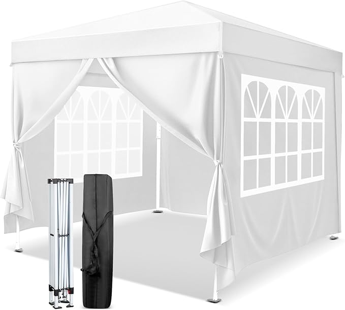 VINGLI 10x10 Pop Up Canopy Tent with Sidewalls, Outdoor Gazebo Canopy Tent, Patio Event Tents Outdoor Commercial Canopy fo...