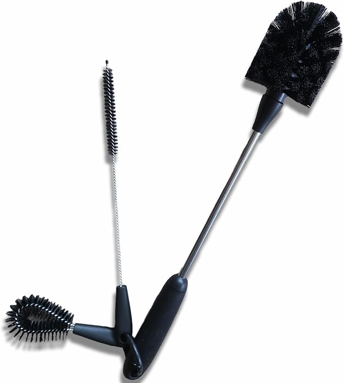 Iron Infidel Battle Brush Kit - 3 Piece Bottle Cleaning Brush Kit (Black)