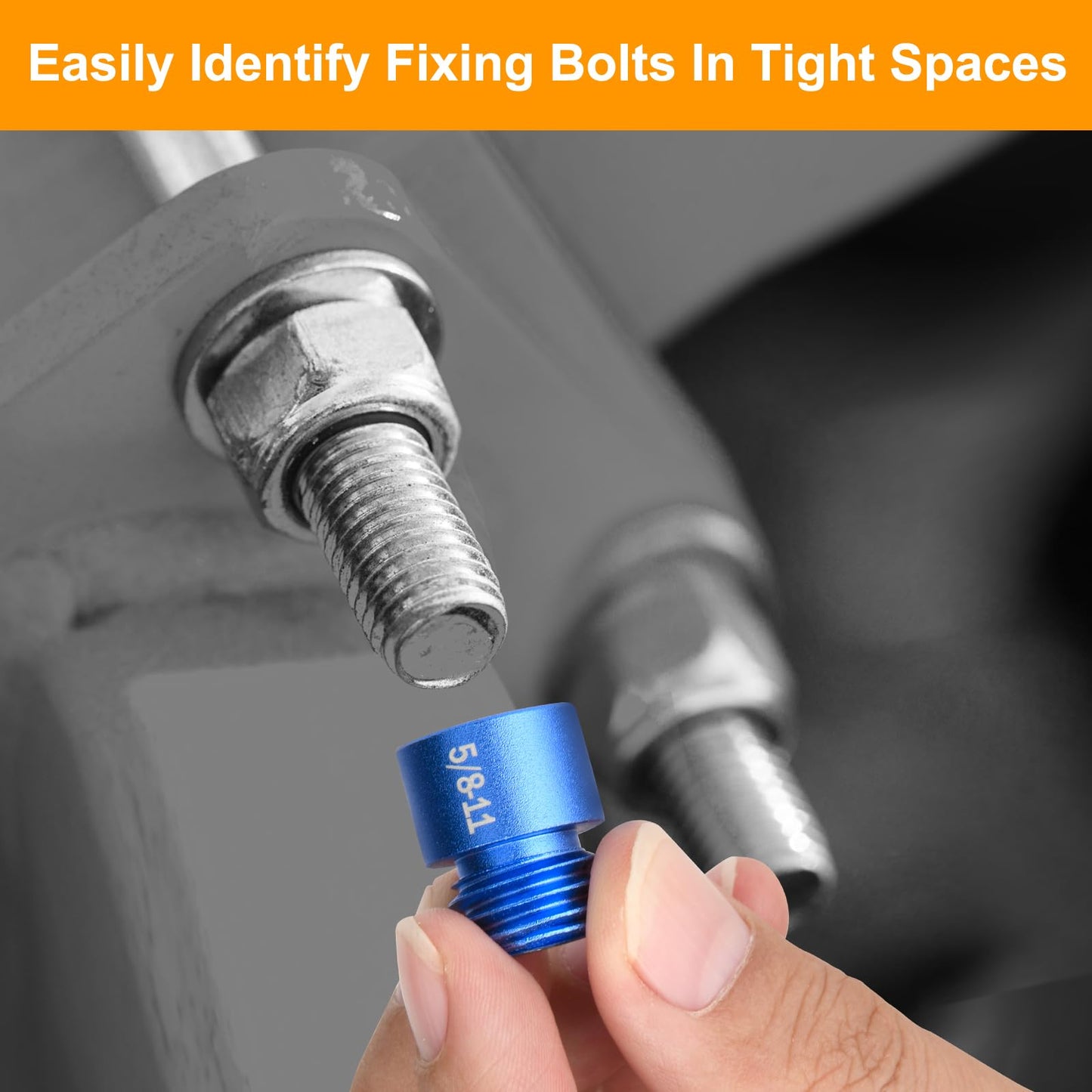Comfylichi 50 Pcs Nut and Bolt Thread Checker - 27 Standard & 23 Metric, Detachable Bolt Size Finder Tool, Screw and Nut Identifier Thread Gauge Especially for Tight Spaces