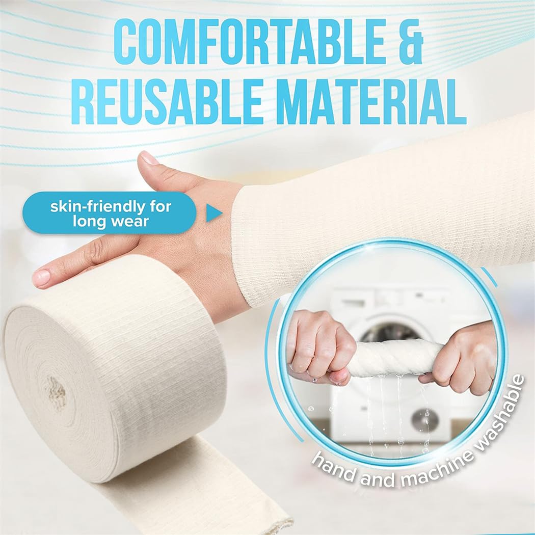 Tubular Bandages Elastic Support Bandage Size D Washable Compression Bandage Compression Wrap Roll for Arms Lower Legs 3in X 26ft