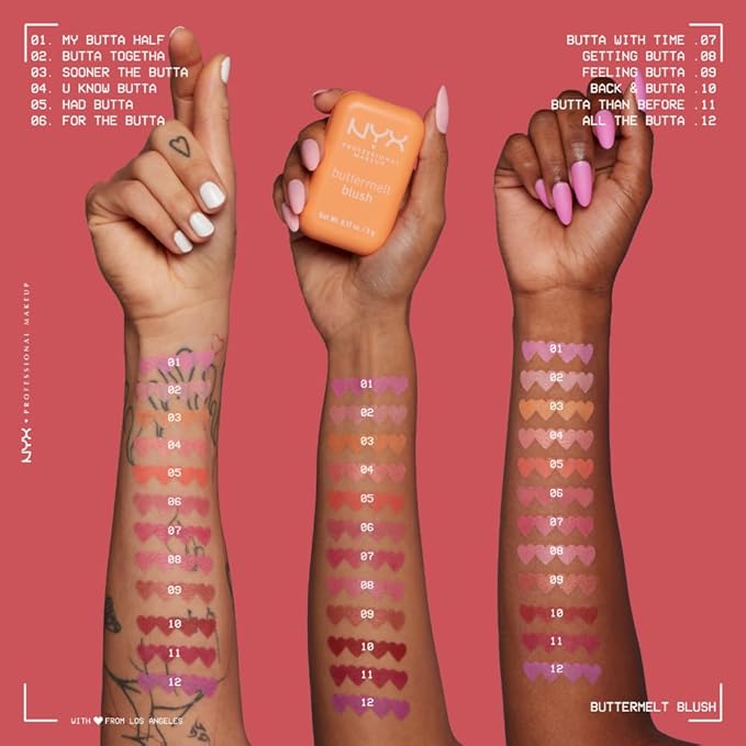 NYX PROFESSIONAL MAKEUP Buttermelt Powder Blush, Fade and Transfer-Resistant Blush, Up to 12HR Make Up Wear, Vegan Formula - My Butta Half