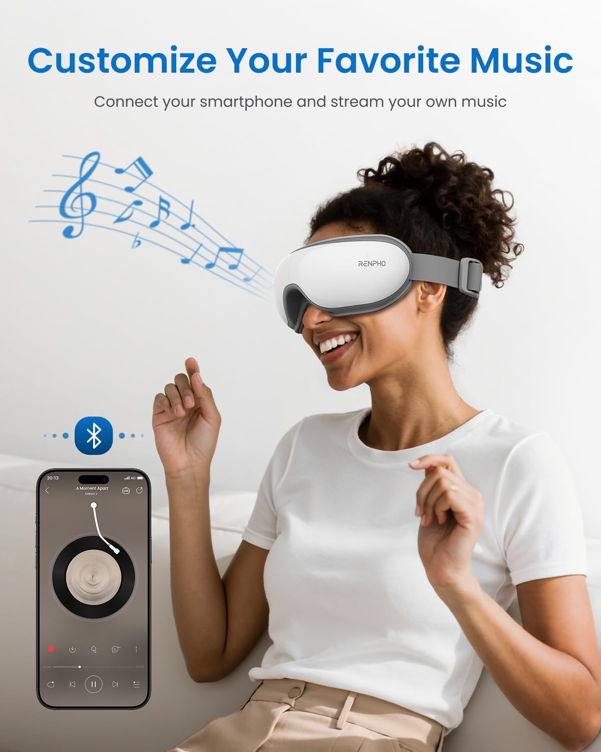 RENPHO Eyeris 1 Eye Massager with Heat, Birthday Gifts Eye Mask for Mom Dad Women Men Her Him, Smart Sleep Mask for Relax, Reduce Strain