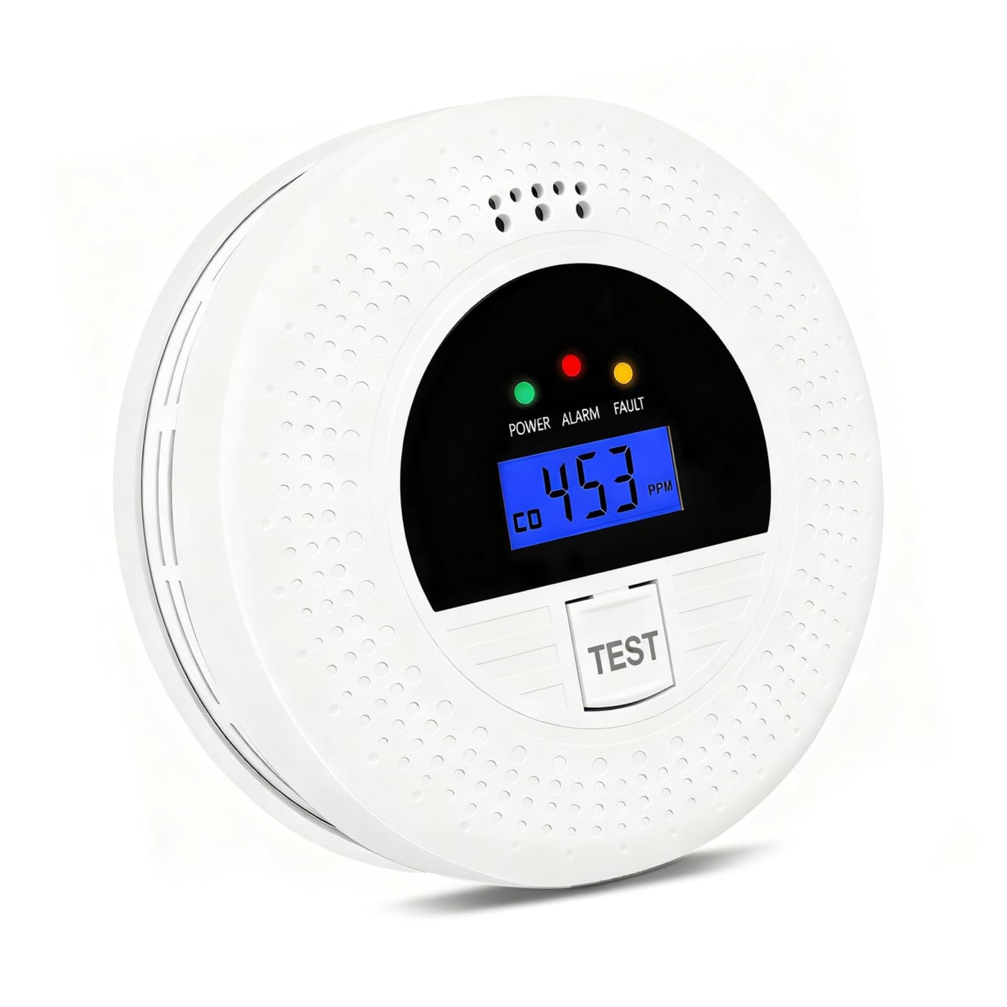 Combination Smoke and CO Detector with LCD and LED Light, Battery Powered, Portable